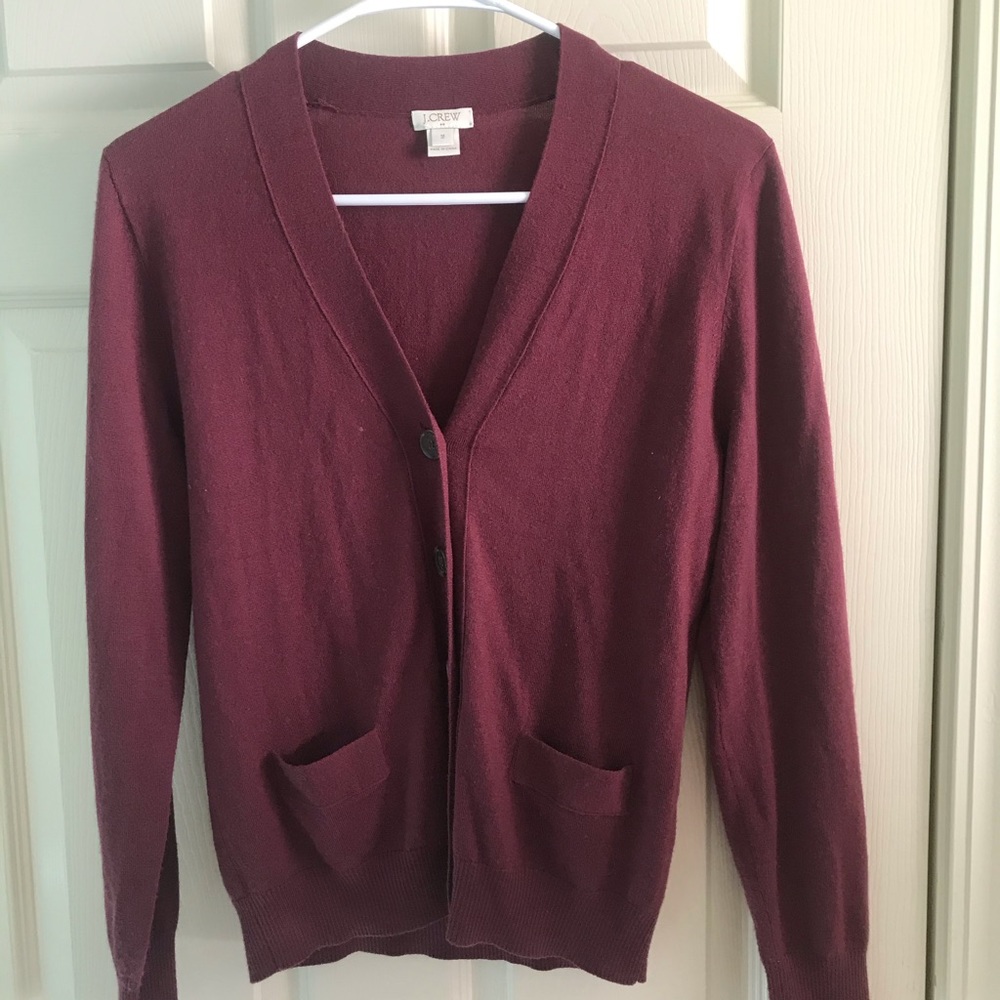 J Crew maroon cardigan